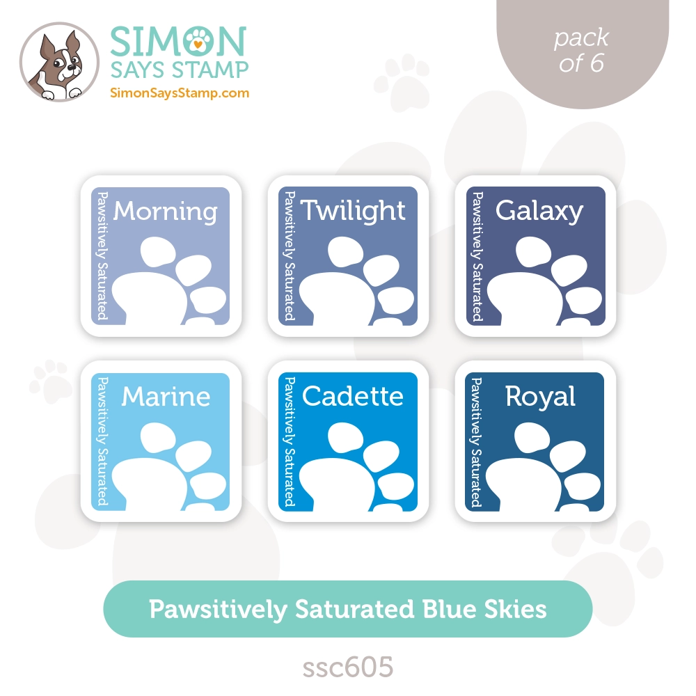 Simon Says Stamp Pawsitively Saturated Ink Cubes Blue Skies ssc605 Just A Note