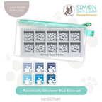 Simon Says Stamp Pawsitively Saturated Ink Cubes Blue Skies And Gray Cube Holder Set