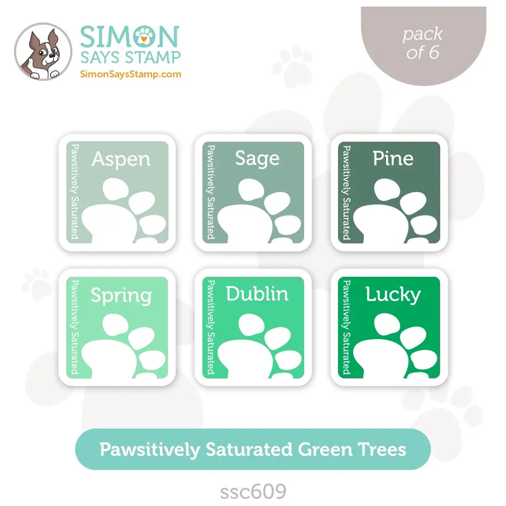 Simon Says Stamp Pawsitively Saturated Ink Cubes Green Trees ssc609 Season Of Wonder