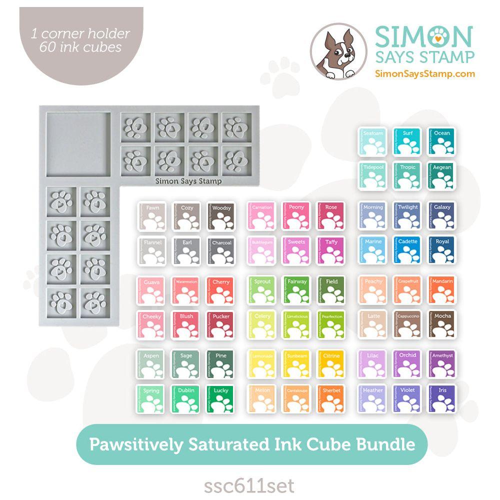 Simon Says Stamp Pawsitively Saturated Ink Cubes Bundle And Corner Holder Set
