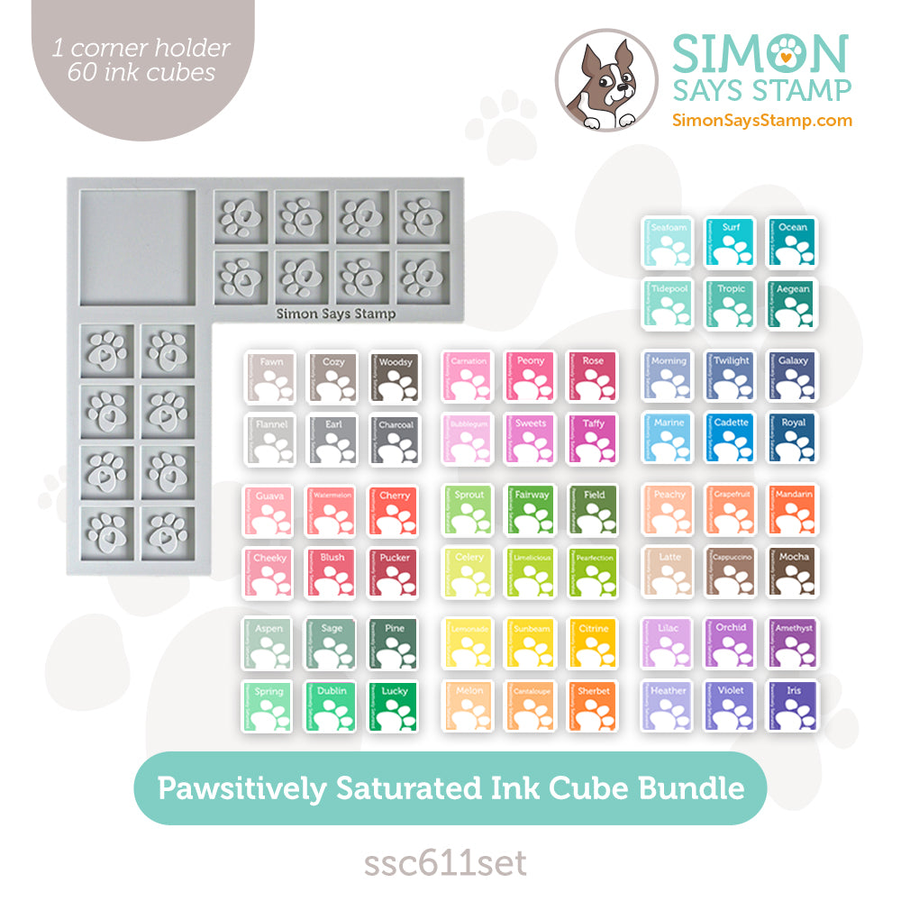 Simon Says Stamp Pawsitively Saturated Ink Cubes Bundle And Corner Holder Set