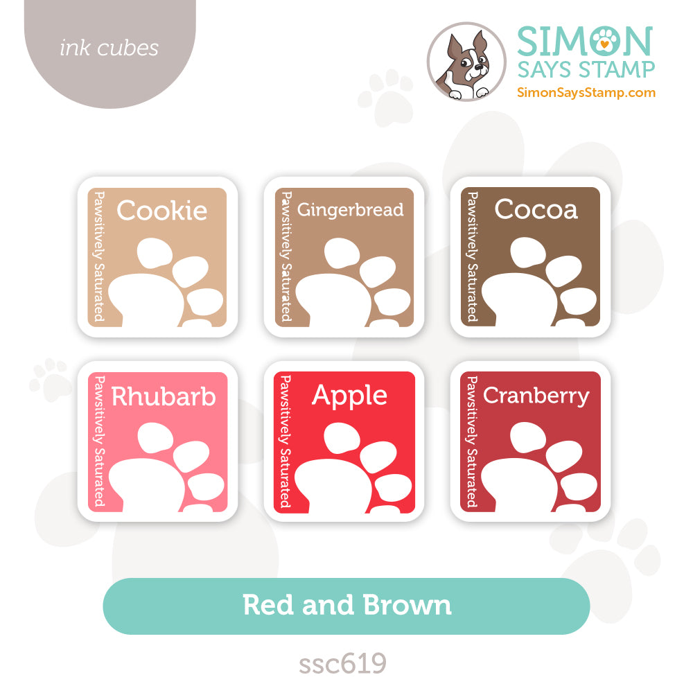 Simon Says Stamp Pawsitively Saturated Ink Cubes Reds and Browns ssc619 Happy Camper