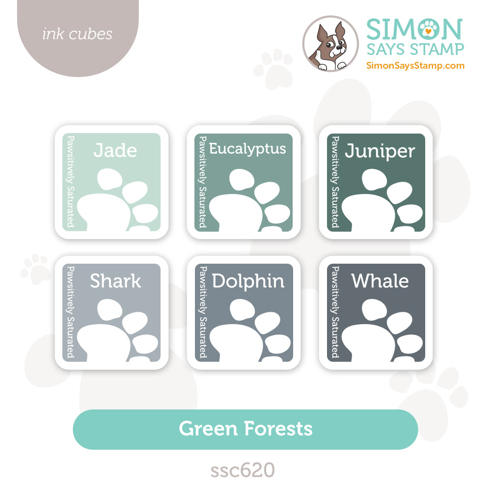Simon Says Stamp Pawsitively Saturated Ink Cubes Green Forests ssc620 Every Happiness