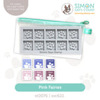 Simon Says Stamp Pawsitively Saturated Ink Cubes Pink Fairies and Gray Cube Holder Set