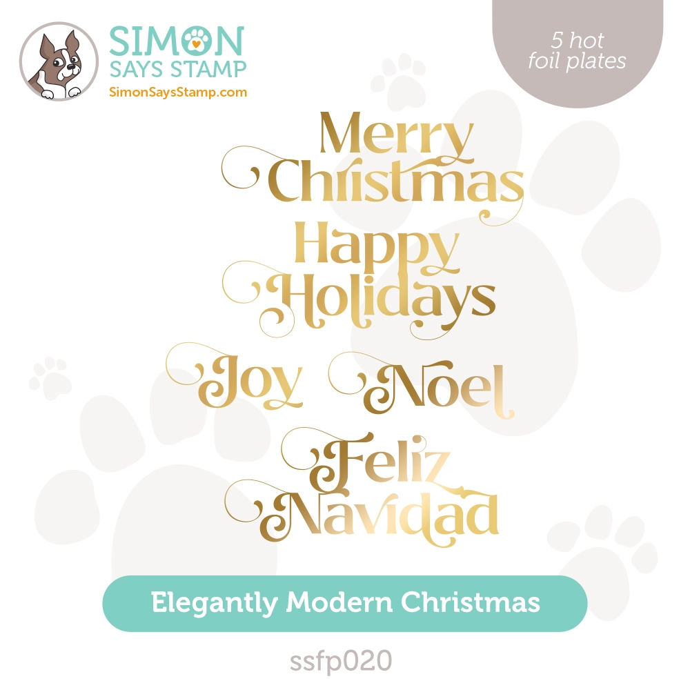 Simon Says Stamp Elegantly Modern Christmas Hot Foil Plate ssfp020 Stamptember