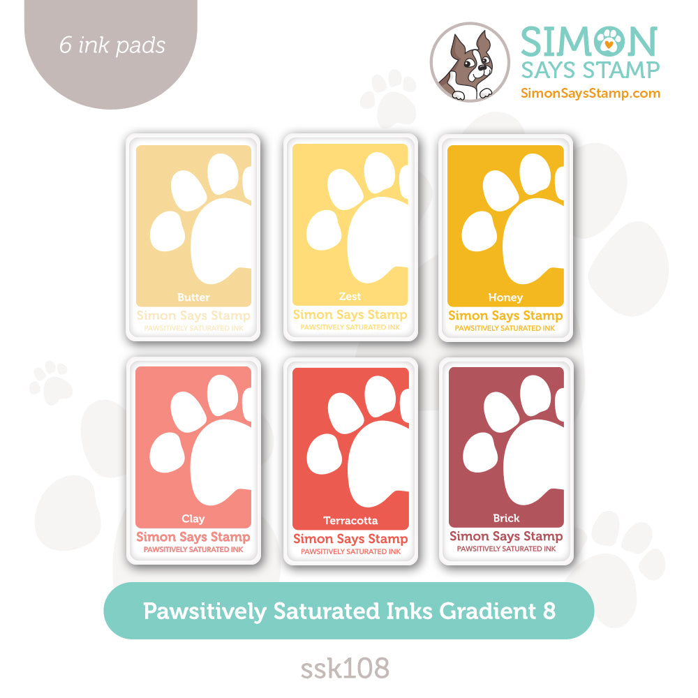 Simon Says Stamp Pawsitively Saturated Ink Set Gradient 8 Be Bold
