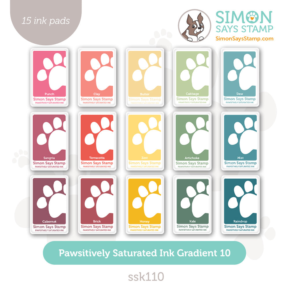 Simon Says Stamp Pawsitively Saturated Ink Set Gradient 10 ssk110 Sunny Vibes