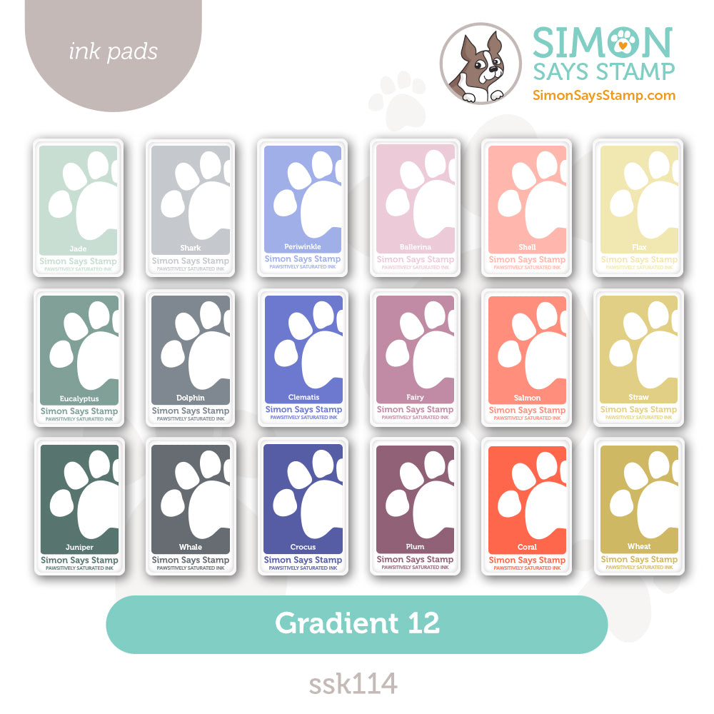 Simon Says Stamp Pawsitively Saturated Ink Set Gradient 12 ssk114set