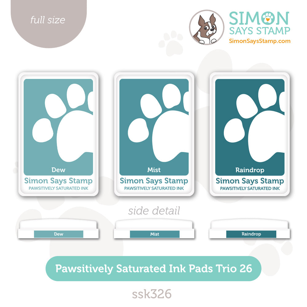 Simon Sats Stamp Pawsitively Saturated Ink Pad Trio, set 26 Simon Sats Stamp Pawsitively Saturated Ink Pad Trio, set 26