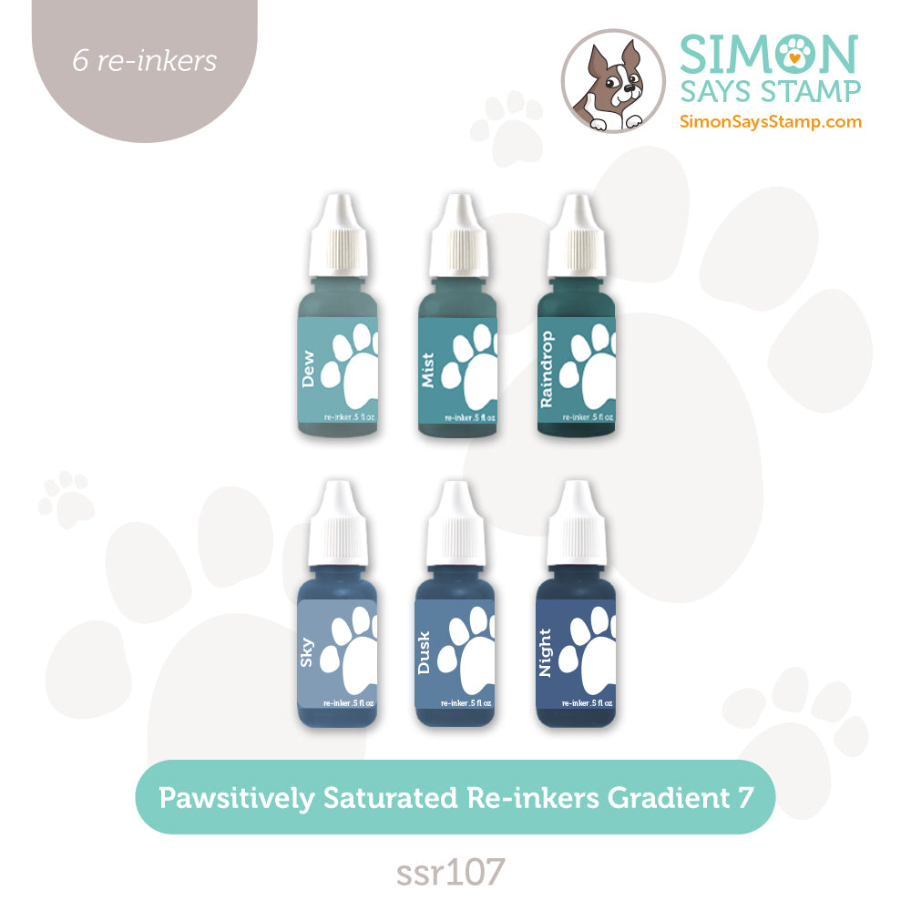 Simon Says Stamp Pawsitively Saturated Re-Inker Set Gradient 7 ssr107 Celebrate