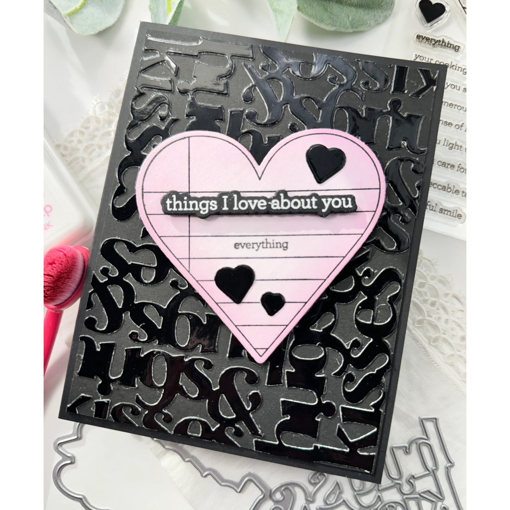 CZ Design Wafer Dies Noted Heart czd226c Smitten Love Card | color-code:ALT03