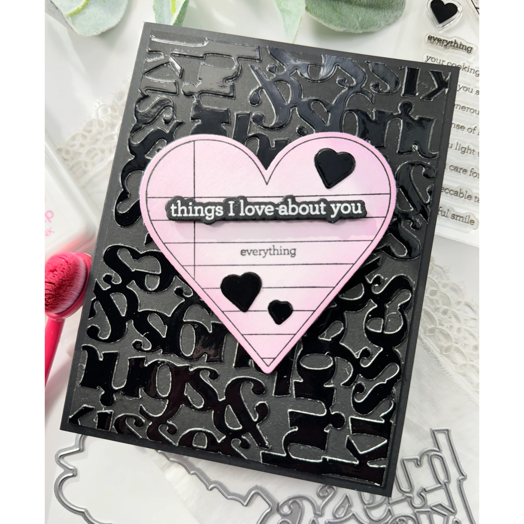 CZ Design Stamps And Dies Noted Heart Smitten Love Card | color-code:ALT03