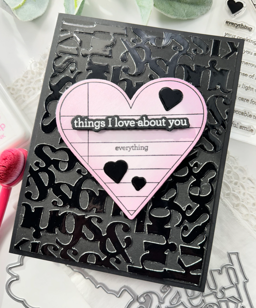 CZ Design Stamps And Dies Noted Heart Smitten Love Card | color-code:ALT03