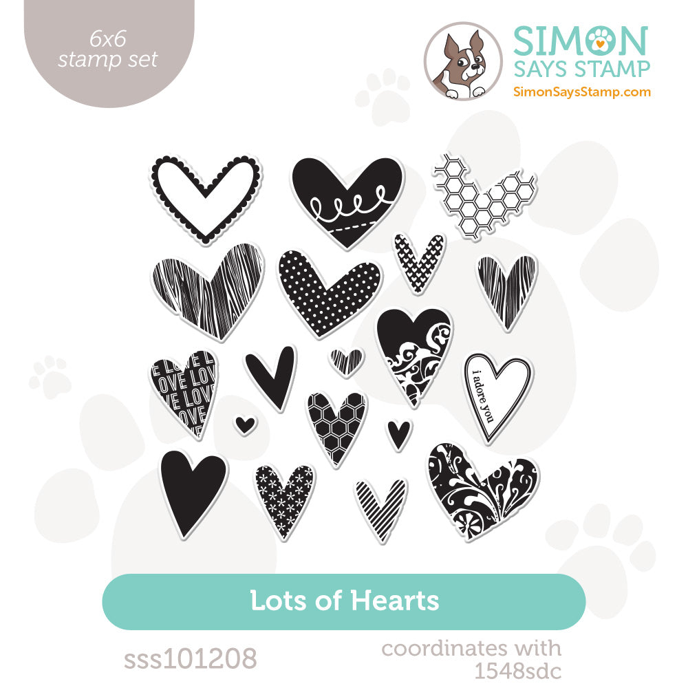 Simon Says Clear Stamps Lots of Hearts sss101208 Heart to Heart
