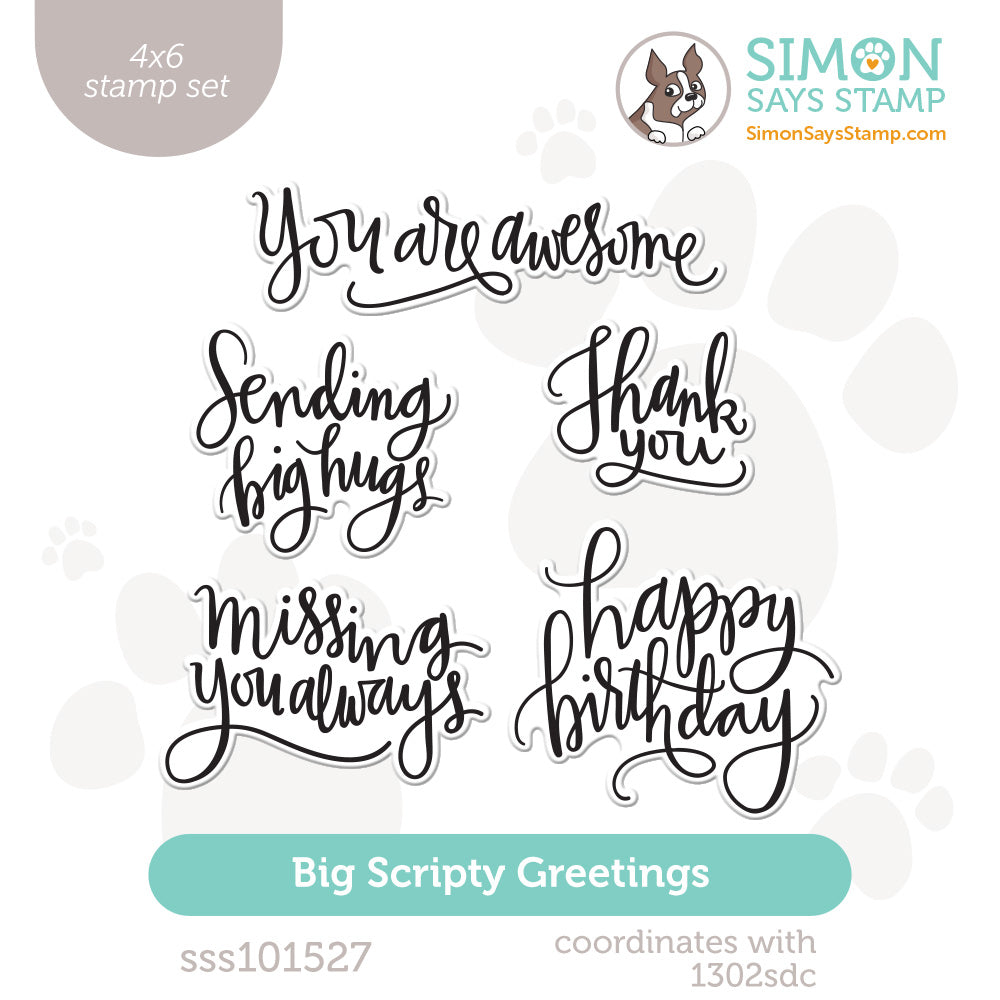 Simon Says Clear Stamps Big Scripty Greetings sss101527