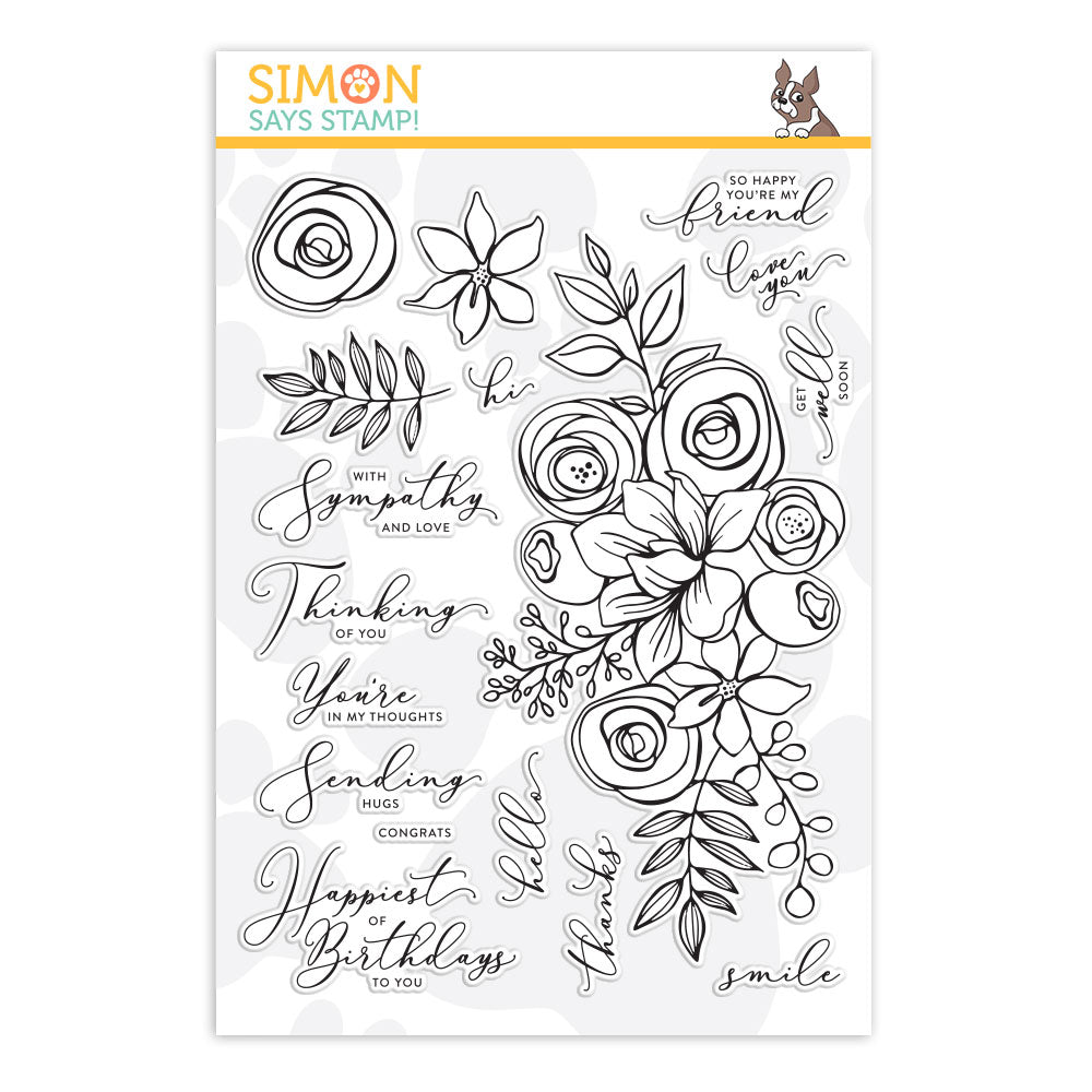 Simon Says Clear Stamps SKETCHED FLOWERS sss101830