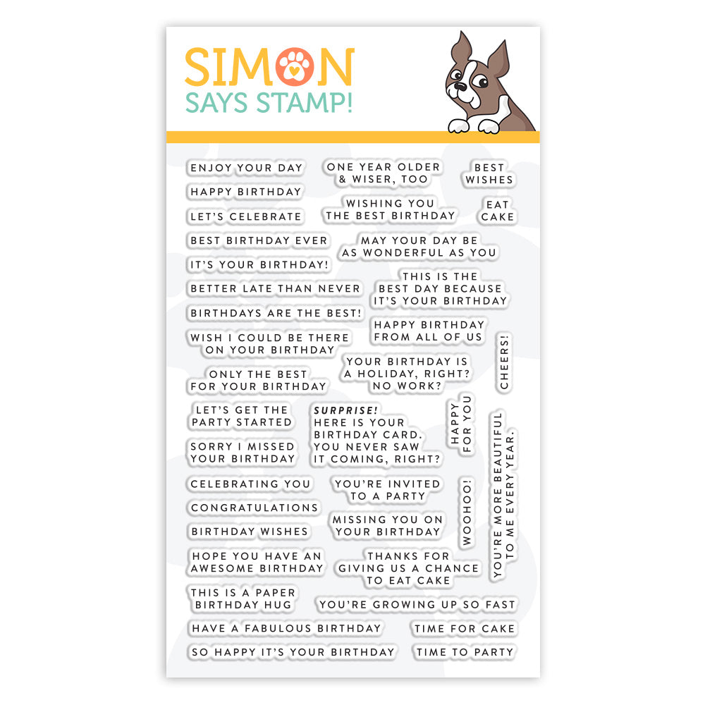 Simon Says Clear Stamps TINY WORDS BIRTHDAY sss101983