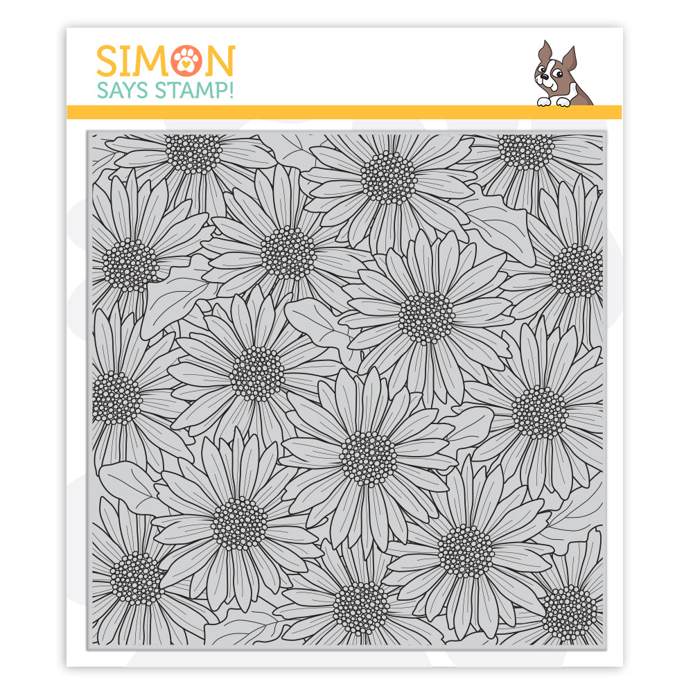 Simon Says Cling Stamp GERBERA DAISY BACKGROUND sss102014