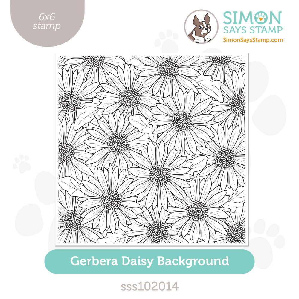 Simon Says Clear Stamp Gerbera Daisy Background sss102014
