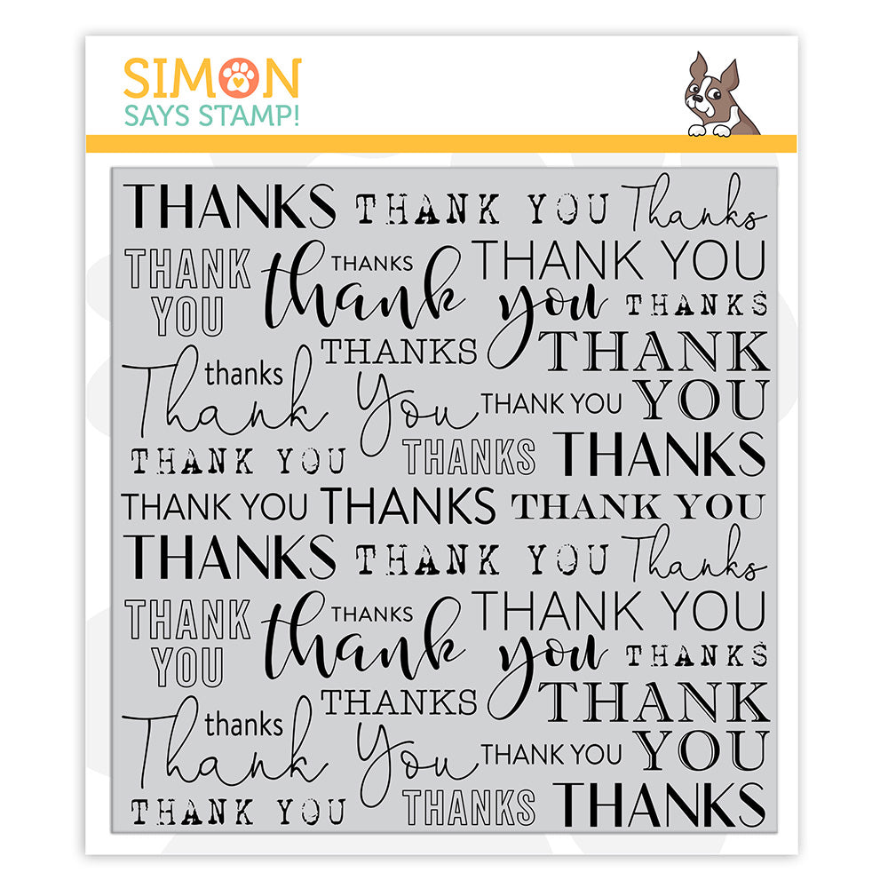 Simon Says Cling Stamp THANK YOU BACKGROUND sss102149