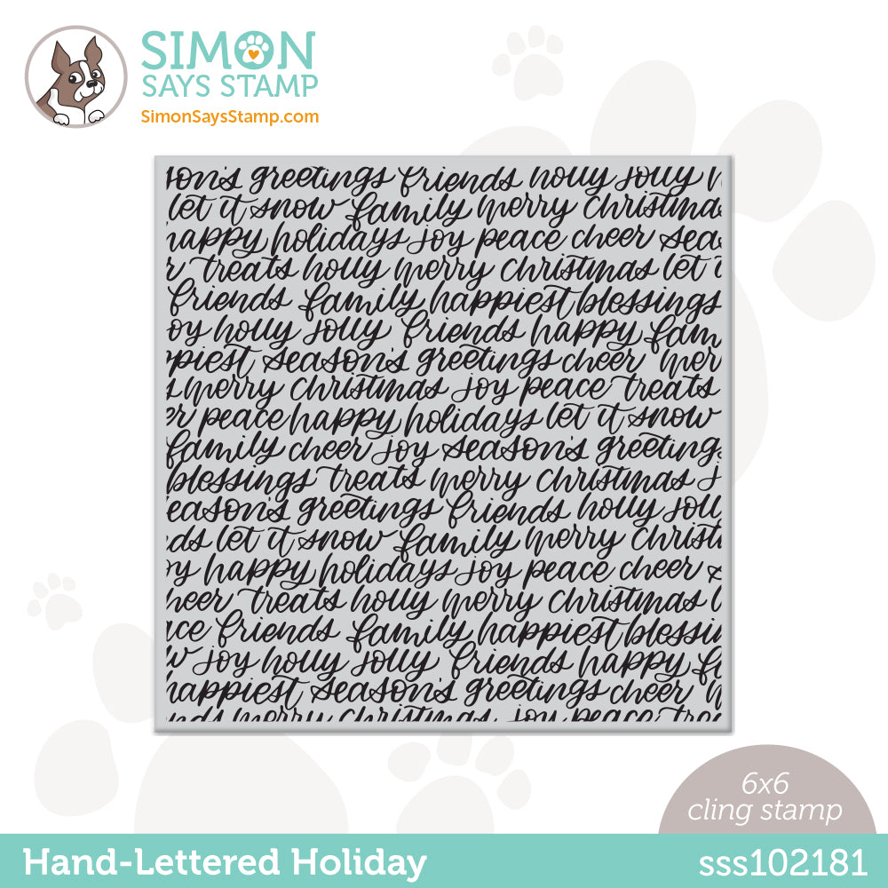 Simon Says Cling Stamp HAND LETTERED HOLIDAY BACKGROUND sss102181