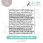 Simon Says Clear Stamp FRIENDSHIP TEXT BACKGROUND sss102257