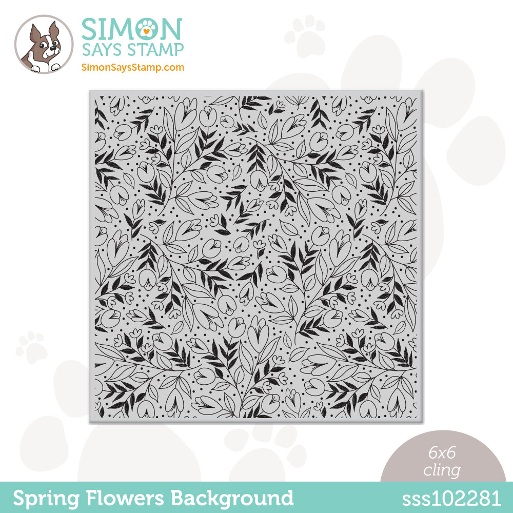 Simon Says Cling Stamp HEART FLOWERS BACKGROUND sss102281 *