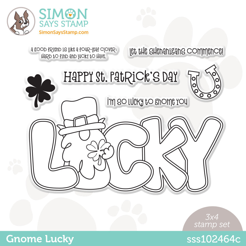 Simon Says Clear Stamps GNOME LUCKY sss102464c