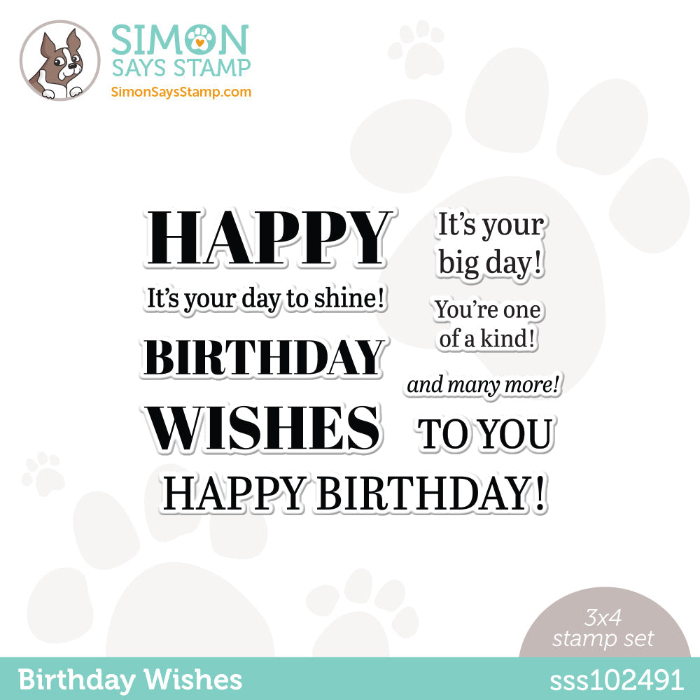 Simon Says Clear Stamps BIRTHDAY WISHES sss102491 *