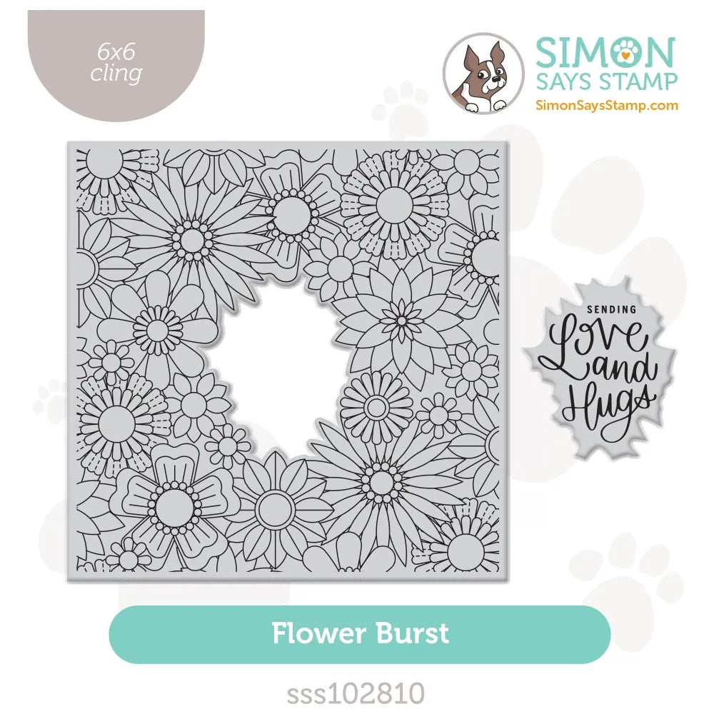 Simon Says Cling Stamp Flower Burst sss102810 Smitten