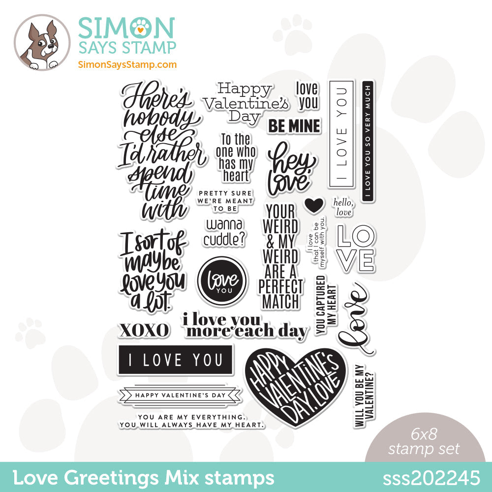 Simon Says Clear Stamps LOVE GREETINGS MIX sss202245 *