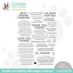 Simon Says Clear Stamps INSIDE FRIENDSHIP MESSAGES sss202254