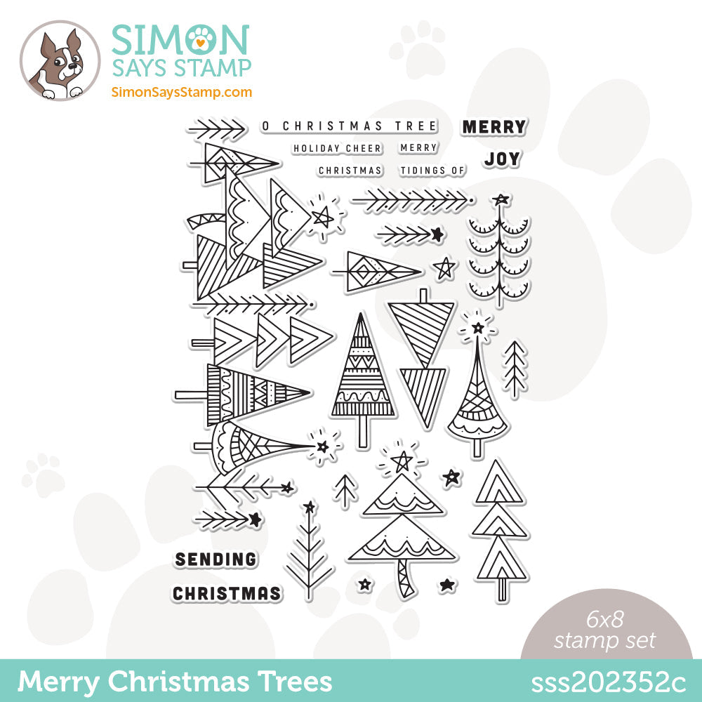 Simon Says Clear Stamps MERRY CHRISTMAS TREES sss202352c