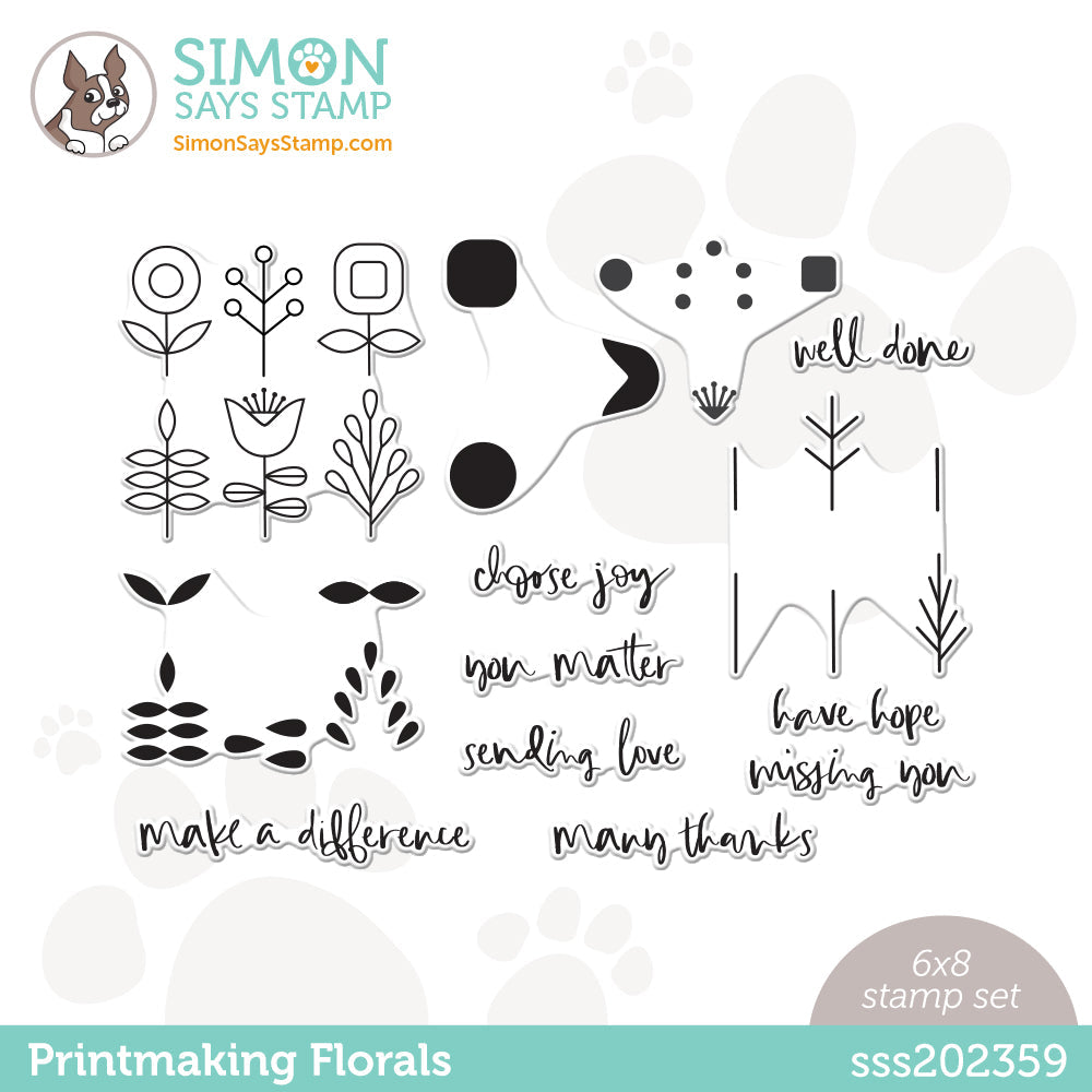 Simon Says Clear Stamps PRINTMAKING FLORALS sss202359 *