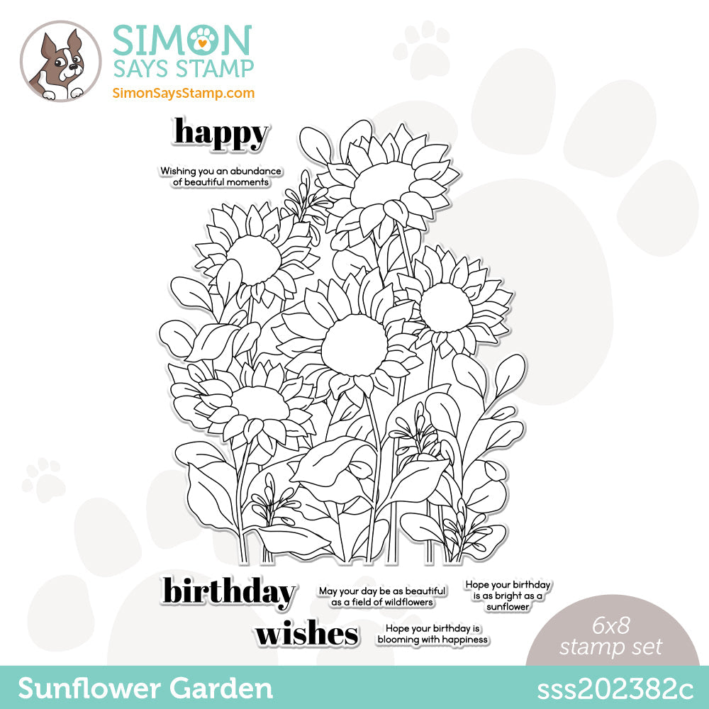 Simon Says Clear Stamps SUNFLOWER GARDEN sss202382c