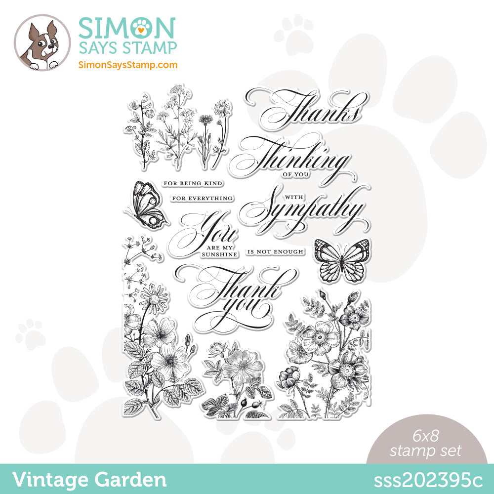 Simon Says Clear Stamps VINTAGE GARDEN sss202395c