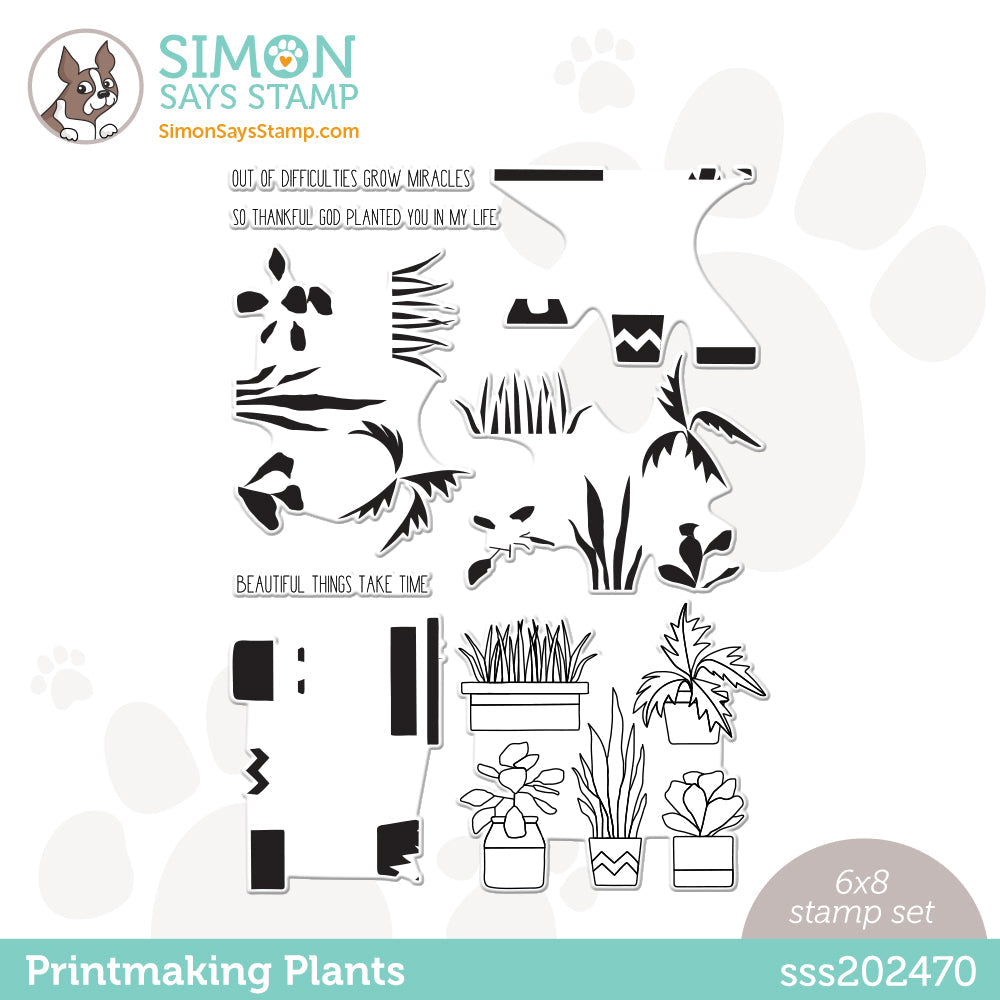 Simon Says Clear Stamps PRINTMAKING PLANTS sss202470 *