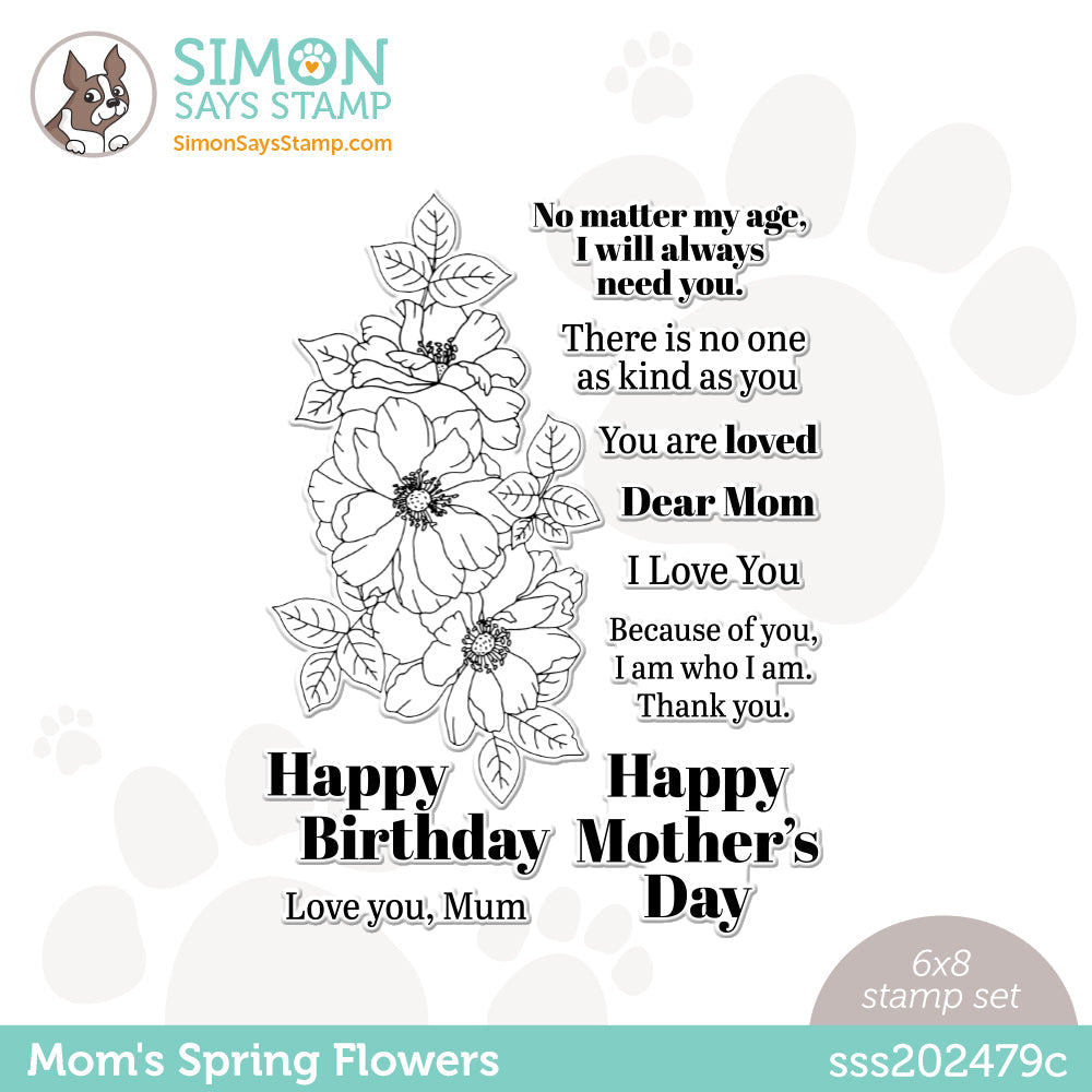 Simon Says Clear Stamps MOM'S SPRING FLOWERS sss202479c