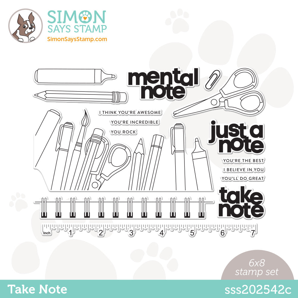 Simon Says Clear Stamps TAKE NOTE sss202542c