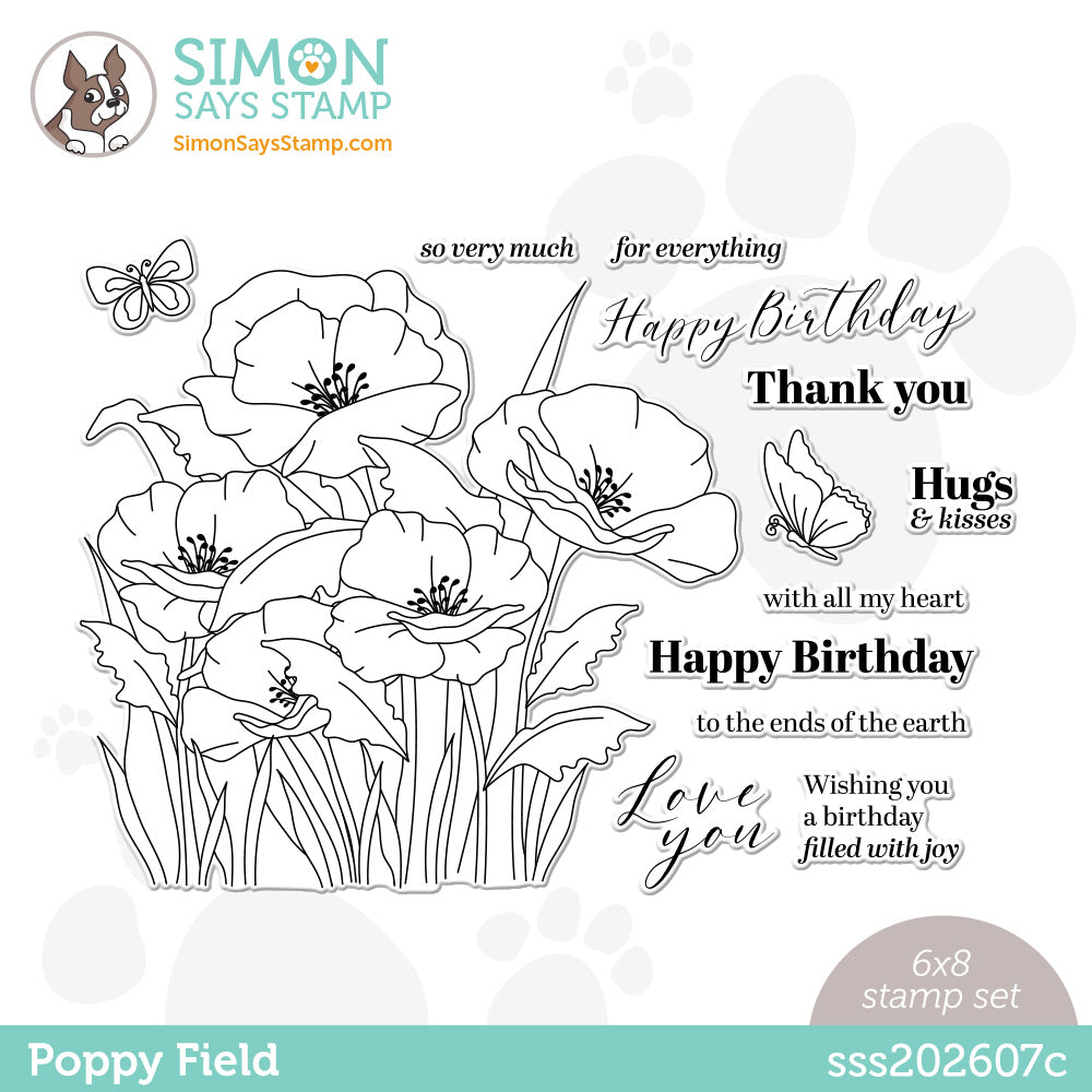 Simon Says Clear Stamps POPPY FIELD sss202607c