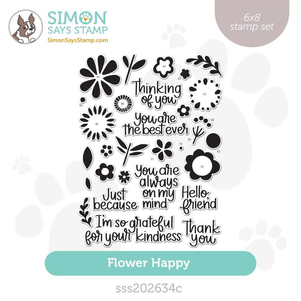 Simon Says Clear Stamps Flower Happy sss202634c