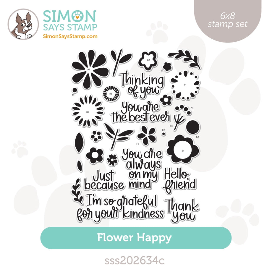 Scribble Flowers Clear Stamp Set - Sweet 'n Sassy Stamps, LLC