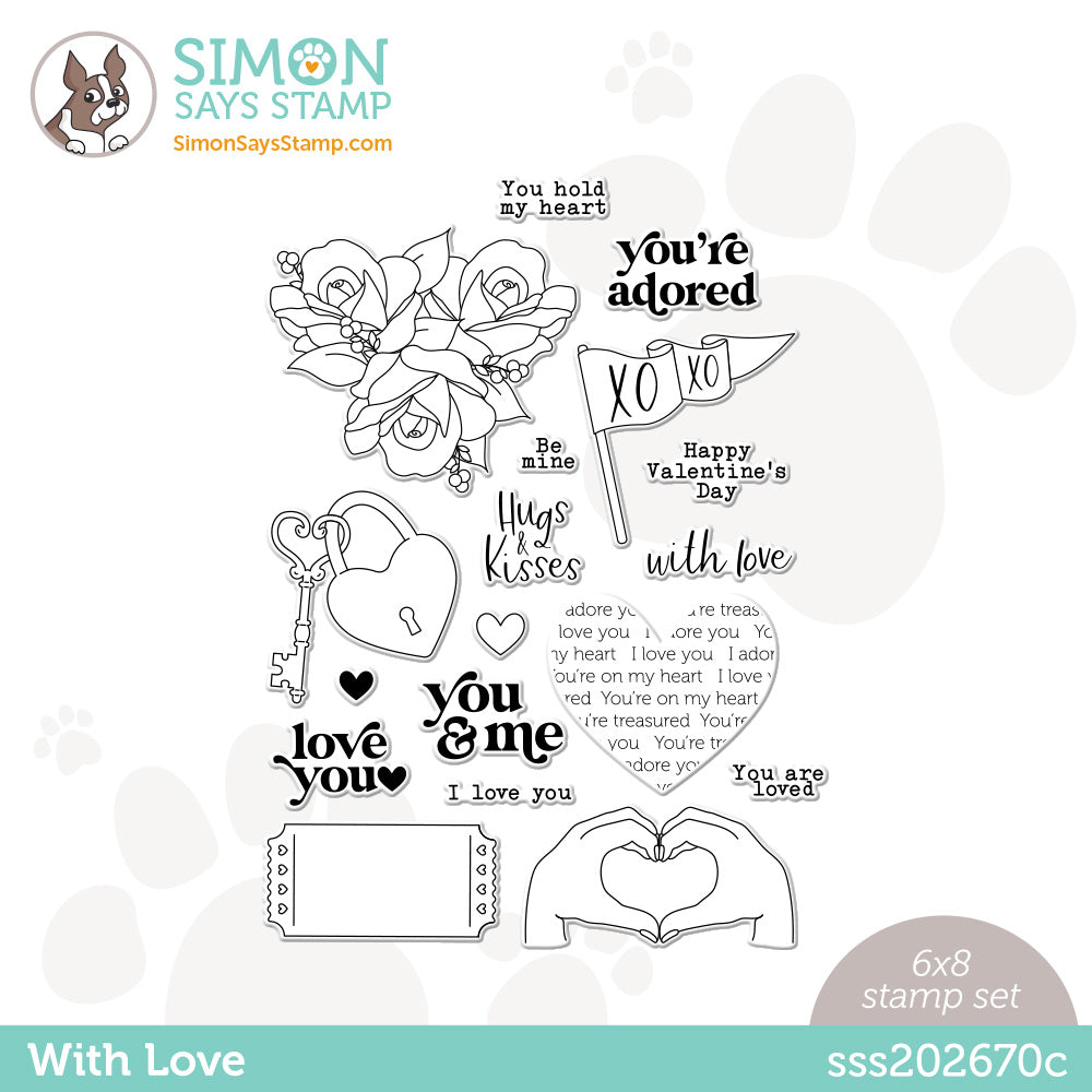 Simon Says Clear Stamps WITH LOVE sss202670c Kisses *