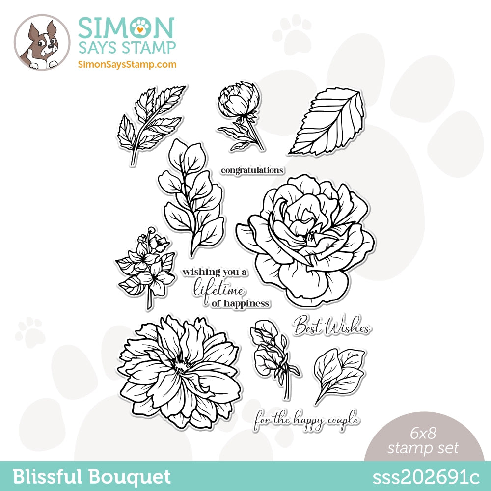 Simon Says Clear Stamps Blissful Bouquet sss202691c Dear Friend