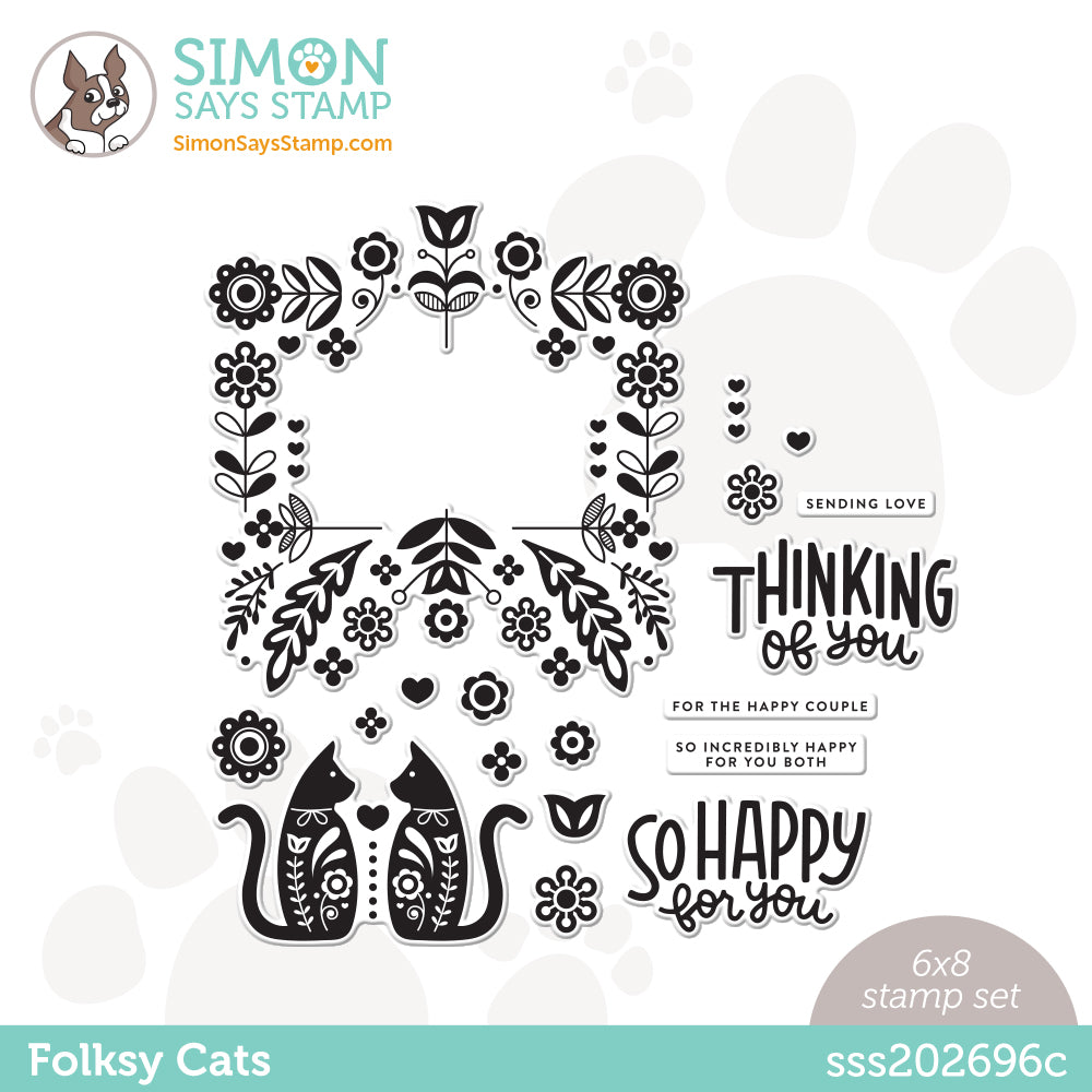 Simon Says Clear Stamps Folksy Cats sss202696c Out Of This World
