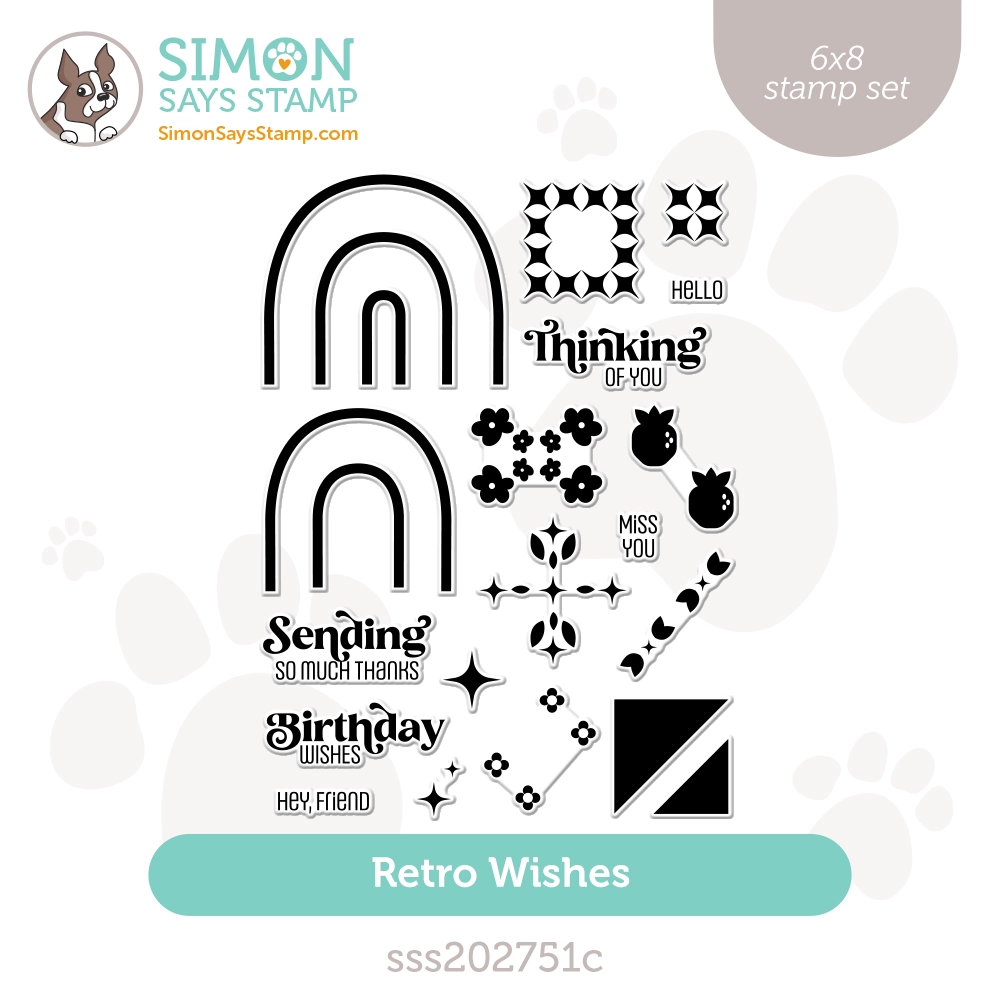 Simon Says Clear Stamp Retro Wishes sss202751c
