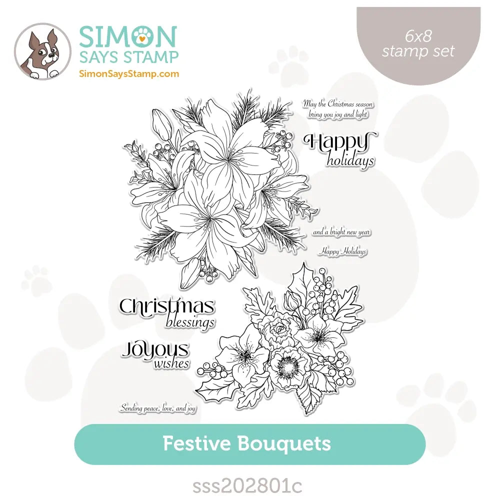 Simon Says Clear Stamps Festive Bouquets sss202801c All The Joy