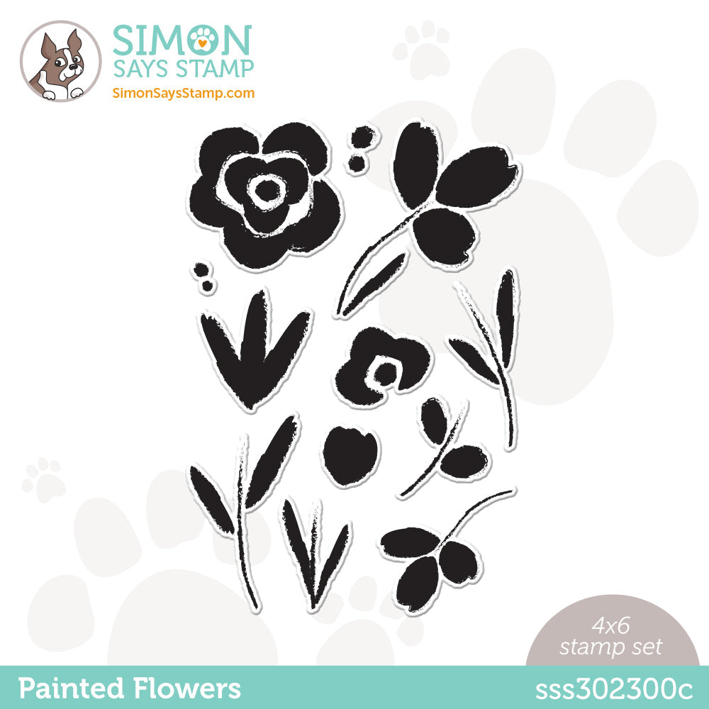 Simon Says Clear Stamps PAINTED FLOWERS sss302300c *