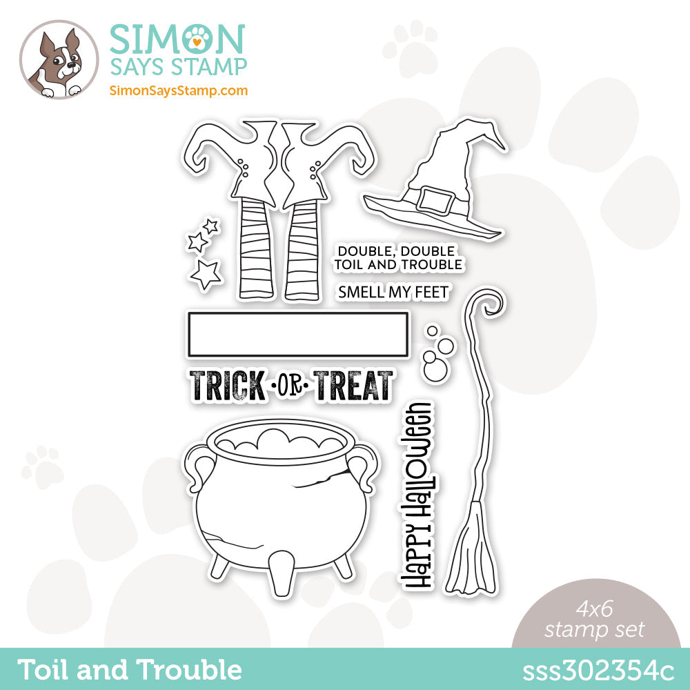 Simon Says Clear Stamps TOIL AND TROUBLE sss302354c