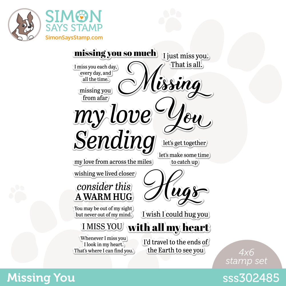Simon Says Clear Stamps Missing You Sentiments sss302485 *